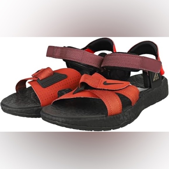 Boys NIKE ACG Air Deschutz + Sandals Slides DC9092-600 Redstone Black - Picture 2 of 13